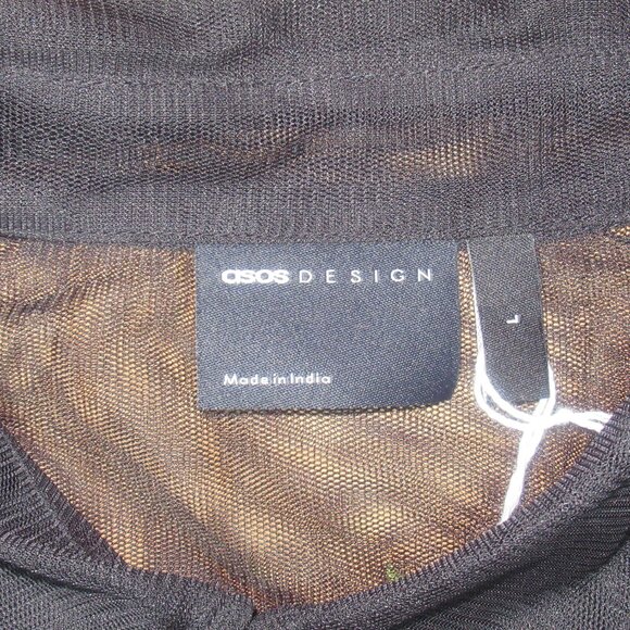 ASOS Design Sheer Embroidered Rose Button-Up | Size L - Picture 10 of 13